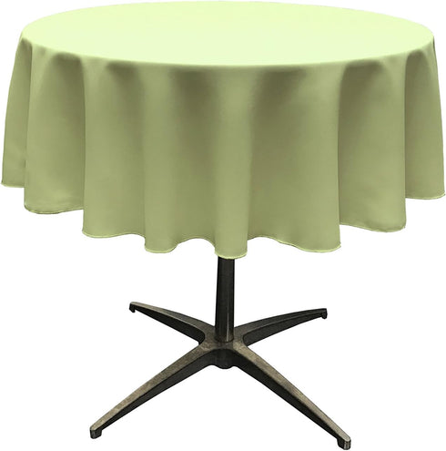 LA Linen Polyester Poplin Washable Round Tablecloth, Stain and Wrinkle Resistant Table Cover 51", Fabric Table Cloth for Dinning, Kitchen, Party, ...