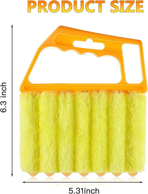 AOCEAN 4 Pcs Blind Cleaner Duster Tool 7-Finger Dusting Cleaner Tool for Window & Air Conditioner Handheld Mini Duster Brush for Wood Blinds Dust ...