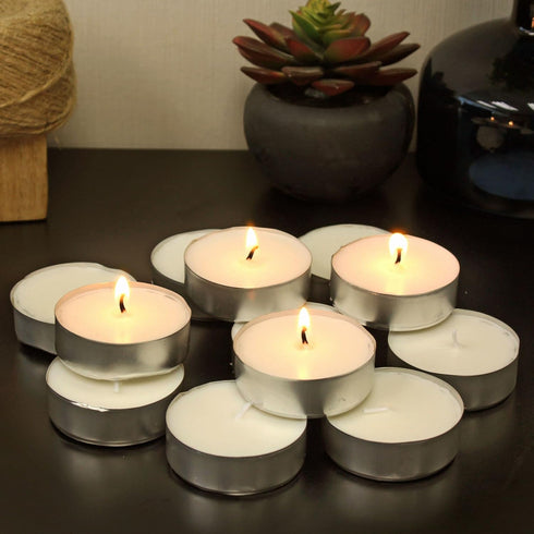 Stonebriar 20 Pack Unscented Mega Oversized Tea Light Candles with 9 Hour Extended Burn Time...