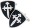 Crusader Battle Shield Cufflinks for Men Black Tone Men's Cuff Link Set for Wedding Shirt Party Business Birthday Anniversary Dress...