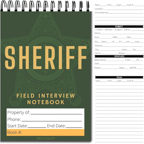 Law Enforcement Incident Report Notepads, Sheriff, Security & Police Gear, EDC Officer Notebook, Cop Gifts, Interview Equipment Accessories Book, ...