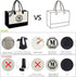 BeeGreen Monogram Initial Canvas Bag with Inner Zipper Pocket Embroidery Personalized Tote for Mom Teacher Friend...