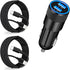 ?MFi Certified?iPhone 15 Fast Car Charger, Rombica 4.8A USB Car Power Cigarette Lighter USB-C Fast Car Charging + 2Pack Tyep-C Braided Cable for i...