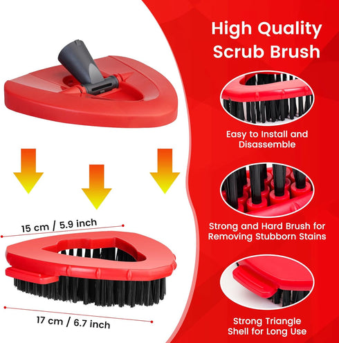 2 Pack Scrub Brush Replacement Head Compatible with O Ceda EasyWring Spin Mop 1 Tank System,Triangle Hard Bristle Cleaning Brush Shower Floor Scru...