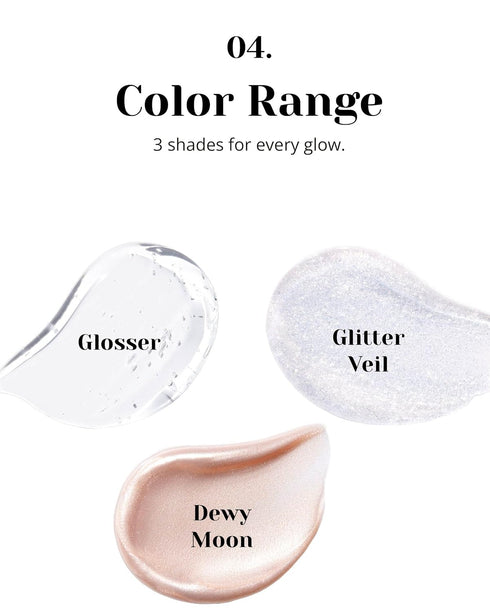 Glint Liquid Gel Highlighter (Dewy Moon, 0.1oz) - Multi-Use Face & Body Gloss for Smooth Glow, Long-Lasting Illuminator Balm for Healthy Radiance....