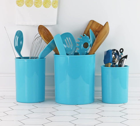 Reston Lloyd Multipurpose Crock Organize All Kinds of Utensils & Kitchen Tools, Extra Large Holder, Turquoise...