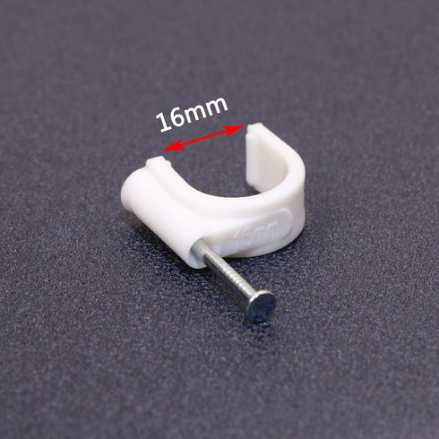 Mini Skater 16mm Nylon Steel Nail in Circle Ethernet Cable Clips Cord Holder Wire Management,Pack of 50.(White)...