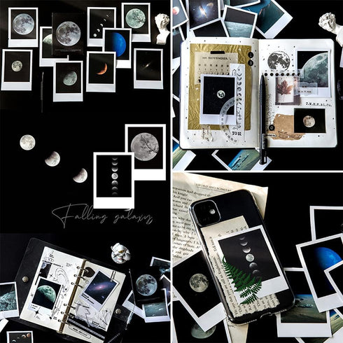 Landscape Nature Stickers Set (120 Pieces), Aesthetic Mountain Forest Sky Cloud Galaxy Space Moon Phase Sunset Natural Scenery Collage Pictures fo...