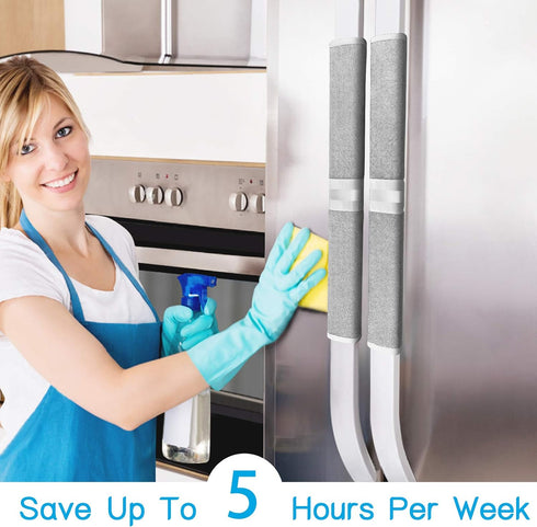 Miss.Silk Refrigerator Door Handle Covers, 5PCS, Sleek and Form-Fitting, Keep Your Fridge, Stove, Oven, Microwave, Dishwasher Clean from Smudges, Drips, Food Stains, Oil, Save Your Time! (Grey)