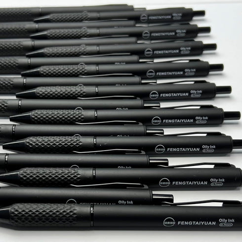 Fengtaiyuan ZYZOilyB07US, 18 Count, 0.7mm, Black Ink Ballpoint Pen, Matte Texture Pen Barrel, Smooth Writing, Slip-Resistant Comfort Grip (Black-Z...
