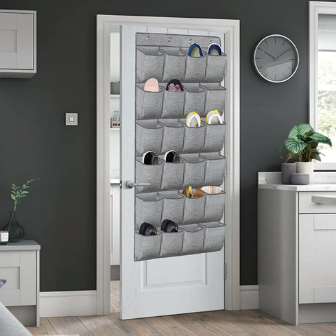 homyfort Over the Door Shoe Organizer,Hanging Shoe Rack Storage Holder with 24 Extra Large Fabric Pockets for Closet,Men Sneakers,Women High Heele...
