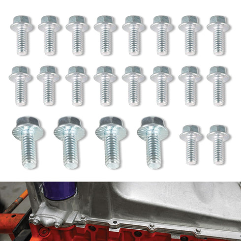 Oil Pan Bolt Kit SBC SBF Fit for 1955-1998 Chevy Small Block V8 Engines 265 283 305 307 327 350 383 400 & Small Block Ford V8 260 289 302 351W & O...