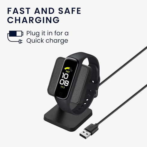 kwmobile Docking Station Compatible with Samsung Galaxy Fit 3 / Huawei Watch Fit 3 - Charging Charger Cable with Stand - Black...