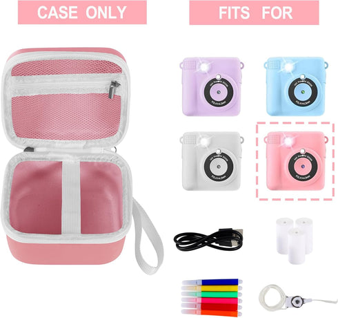 Lumus&Solem Pink Kids Camera Case for Instant Cameras - Storage Bag Compatible with Digital Video Cameras for Girls and Toddlers?Case Only?...