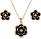 EVEVIC Dainty Flower Pendant Necklace Earrings for Women 14K Gold Plated Hypoallergenic Jewelry Sets...