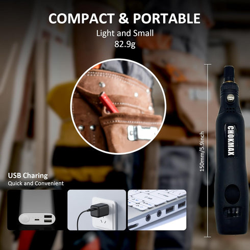 Cordless Rotary Tool, Mini Rotary Multi-Tool Kit with 3 Variable Speed 42pcs Accessories Kit Electric Rotary DIY Grinder for Polishing, Cleaning a...