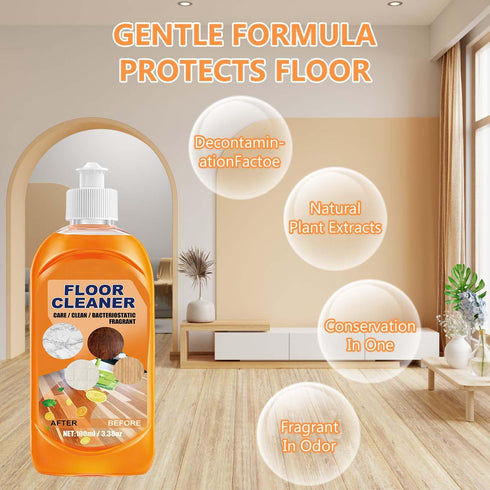 2Pcs Momeng Floor Cleaner Orange, Floor Cleaner Liquid Momeng, Powerful Decontamination Floor Cleaner, Natural Hardwood Floor Stain Cleaner...