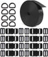 10 Yards 1'' Nylon Webbing Straps 8 Pcs Quick Side Release Buckles for 1inch Strap, 16 Pcs Tri-Glide Slides Flat Plastic Buckle Clips, 8 Pcs Metal...