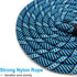 7FT/8FT/10FT Heavy Duty Rope Dog Leash, 1/2" Diameter Strong Nylon Medium Large Dog Leash with Soft Handle - for Outdoor Pets Walking Playing Expl...