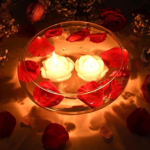 Zest Candle 12-Piece Floating Candles, 3-Inch, White Rose...
