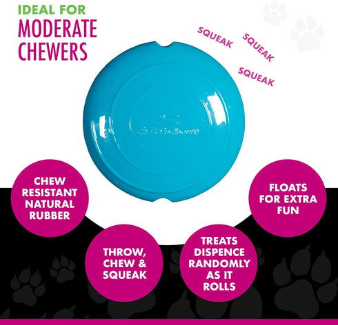 Chase 'n Chomp Field Disc Pet Chew Toy, Assorted, 4.75 inch, Blue or Green...