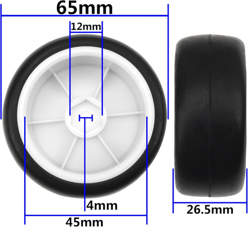 Plastic Wheel Rims 12mm Hex Hub & Rubber Tires w/Foam Compatible with HSP Tamiya HPI Kyosho 1/10 On-Road Touring Car WLtoys 1/14 144001 RC 1/18 A9...