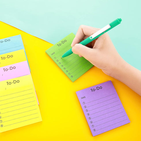 to Do List Self-Stick Notes, 6 Pack Colorful to Do List Sticky Notepads Lined Post It Notes Daily Planner Sticky Notes Home School Office Supplies...