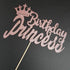Rose Gold Glittery Cake Topper for Princess Birthday Party Decorations...