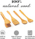 tuuli Kitchen - 4-Piece Wooden Cooking Utensils Set, Solid Cherry Wood (BBQ Tongs, Kitchen Spoon, Fork and Spatula), Durable Wooden Utensils for E...