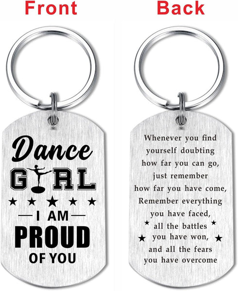 Laluminter Dancer Gifts for Girls Women - Dance Girl I Am Proud of You- Dancing Girl Keychain for Dancer Lovers Daughter...