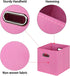 Black Foldable Storage Cubes Bins, Fabric Storage Box Cubes Organizer Baskets with Dual Handles for Home Organizer(Pink)...