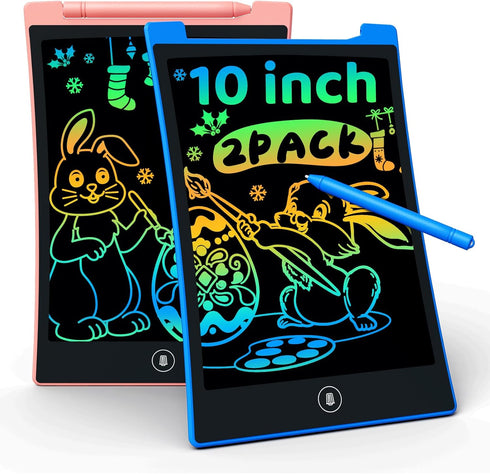 KOKODI Kids Toys 2 Pcs 10 Inch LCD Writing Tablet, Colorful Toddler Drawing Pad Doodle Board Erasable, Educational Learning Toys Birthday Gifts fo...