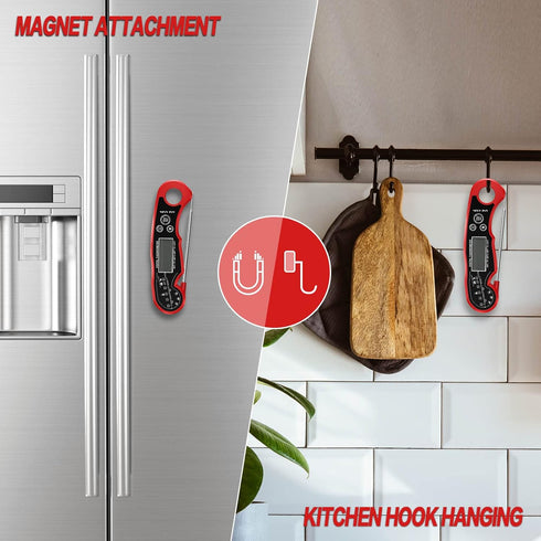 Meat Thermometer Digital for Grilling and Cooking - ANDAXIN Waterproof Ultra-Fast Instant Read Food thermometers with Backlight & Calibration for ...