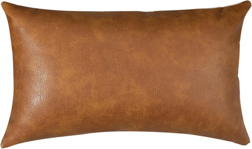 PANOD Premium Faux Leather Throw Pillow Covers, Modern Luxury Decorative Lumbar Throw Pillow Case Cushion Cases for Sofa Couch Bed Car Outdoor,12x...