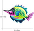 HHgrowe Metal fish art wall decor ocean beach swimming pool garden decoration indoor and outdoor home hanging decoration Sculpture Statue 4PC...
