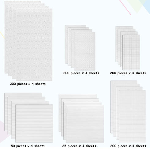 Zonon 24 Sheets Foam Dots Dual-Adhesive Foam Tapes 3D Square Strip Round Adhesive Mount for DIY Handmade Crafts, Card Making Or Office Supplies...