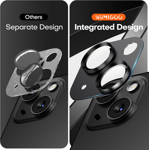 2 Pack Camera Lens Protector for iPhone 15/iPhone 15 Plus/iPhone 14/iPhone 14 Plus, Aluminum Alloy Tempered Glass Camera Cover Screen, Anti-drop, ...