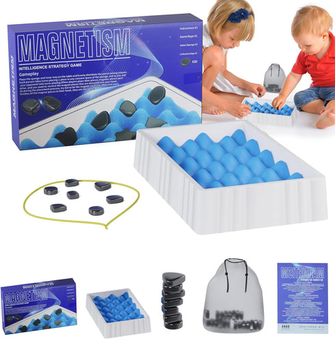 Magnetic Chess Game New Fun Tabletop Game Magnetic Chess Set Battle Board Game Strategy Game with Stones Family Games for Kids and Adults Party Ga...