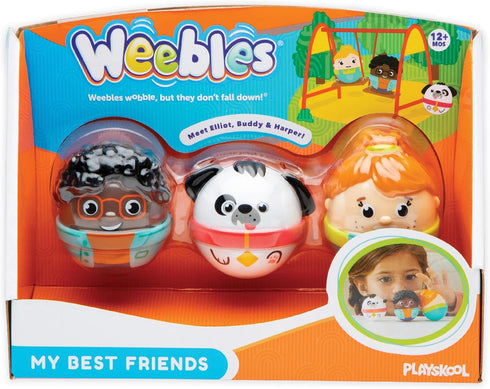 Playskool Weebles My Best Friends - Weeble Wobble Preschool Toy for Toddlers, 2 Weebles Characters + 1 Weebles Pet Dog for Kids Ages 12 Months and...