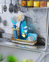 Consumest Sink Caddy, Kitchen Sponge Holder + Dish Brush Holder for Kitchen Sink, Sink Organizer with Drip Tray for Countertop, Stainless Steel Ru...