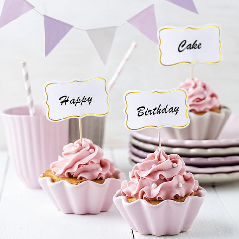 56 PCS White Cheese Markers Cake Topper Toothpick Cupcake Toppers for Charcuterie Board Buffet Labels Blank Toothpick Flags Appetizer Signs Cupcak...