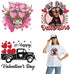 Valentine's Day Iron on Decals for T-Shirts Iron on Decals Patches Red Heart Pickup Truck Heart Shaped Glasses Cattle Dog Iron on Sticker for Clot...