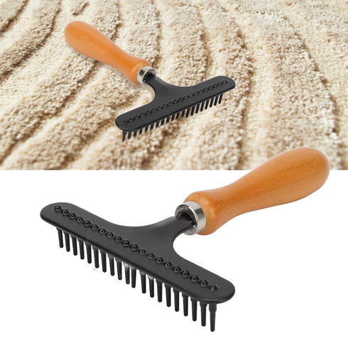 Carpet Rake, Handheld Carpet Rakes Cleaning Grooming Stainless Steel Hair Groomer Rug Rake for Beauty Salon Portable Shag Rug Rake Carpet Rake to ...