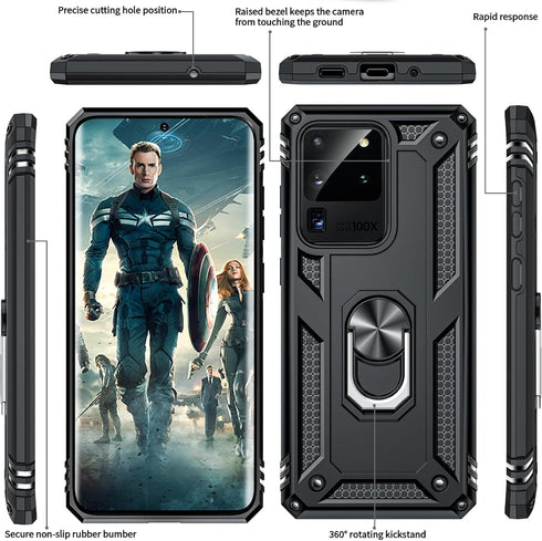 LeYi for Samsung-Galaxy-S20 Ultra-Case-5G: Heavy Duty Samsung Galaxy S20 Ultra 5G Case with Stand, Military-Grade Protective Phone Case Cover with...
