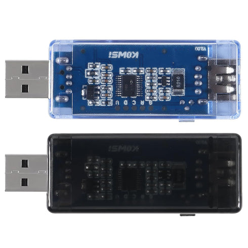 2pcs 8 in 1 USB Tester 10V 3A Voltage Current Tester Voltmeter Capacity Current Meter Digital Multimeter Current Tester Voltage Detector(Black+Blu...