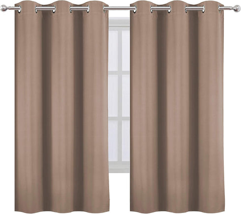 LEMOMO Cappuccino Blackout Curtains 38 x 54 Inch Length/Set of 2 Curtain Panels/Thermal Insulated Room Darkening Blackout Curtains for Bedroom...