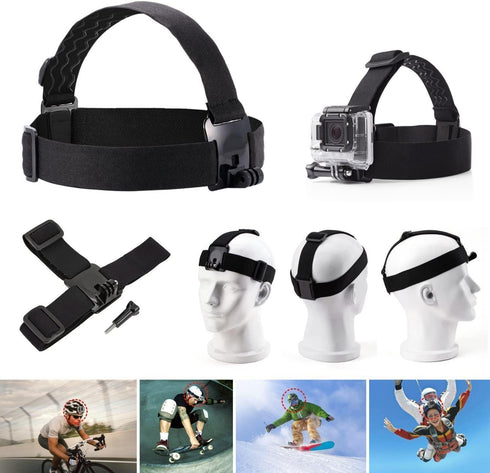 VVHOOY Universal Action Camera Accessories Bundle Head Chest Strap Mount/Selfie Stick/Floating Hand Grip Compatible with Dragon Touch/AKASO EK7000...