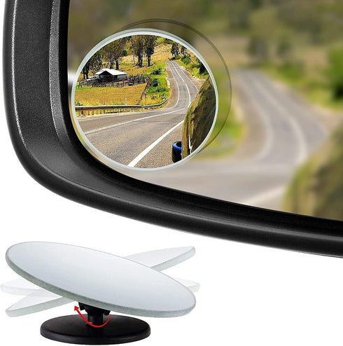 Verivue Mirrors 2 Inches Round Shaped Blind Spot Mirror for Car, Universal Fit, HD, Stick on, Frameless, Convex, Wide Angle, Side Mirror Blindspot...