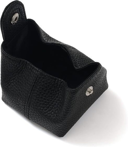 Cockatoo Genuine Leather Coin Pouch Change Holder, Mini Snap Pocket Wallet for Men Women (Black, Large)...