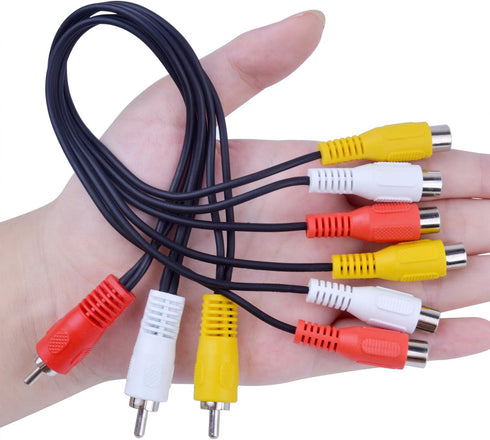 BronaGrand 3 RCA Male Jack to 6 RCA Female Plug Splitter Audio Video Av Adapter Cable 12inch...